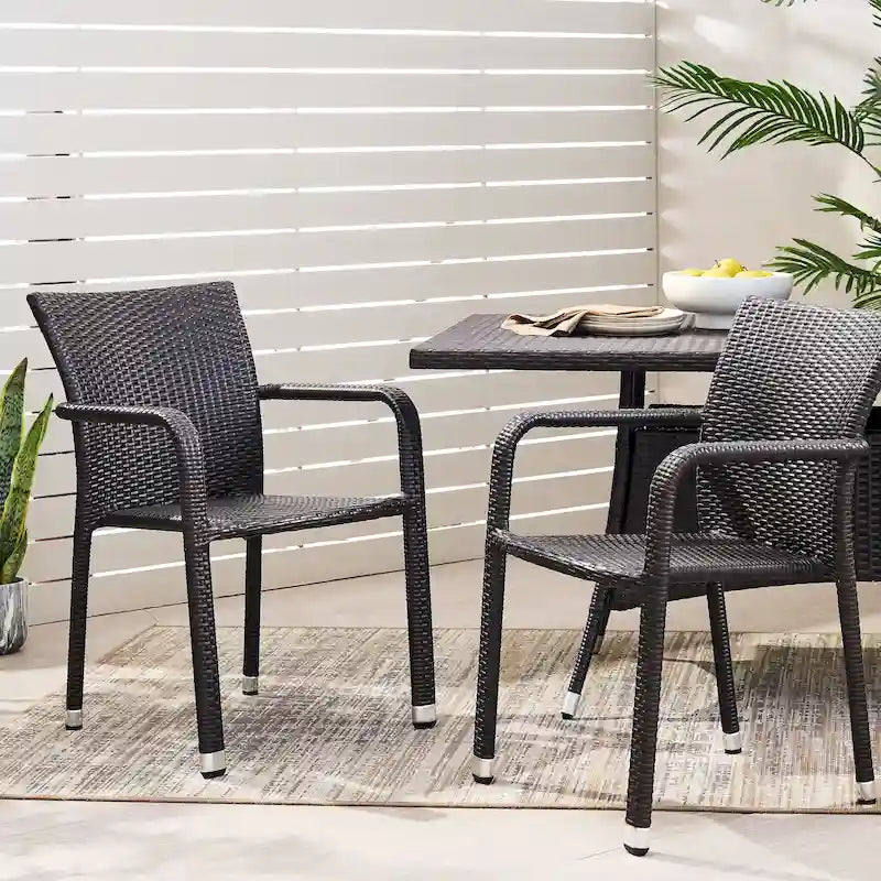 Chaises de salle à manger d'extérieur en osier Joyce de Christopher Knight Home (lot de 2)