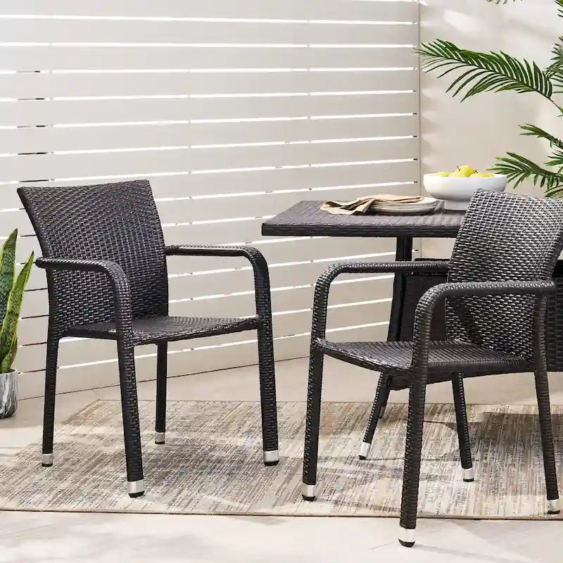 Christopher Knight Home Joyce Outdoor Wicker Dining Chairs (Set of 2)