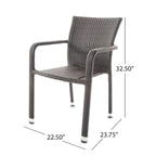 Chaises de salle à manger d'extérieur en osier Joyce de Christopher Knight Home (lot de 2)