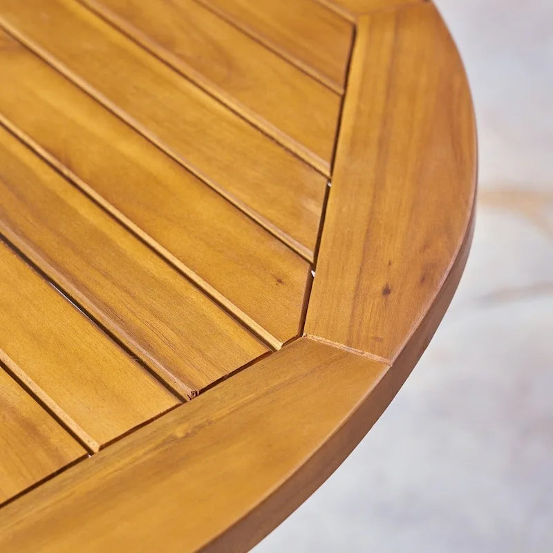 Ensemble bistro d'extérieur Kent 3 pièces en bois d'acacia et osier par Christopher Knight Home - Non disponible
