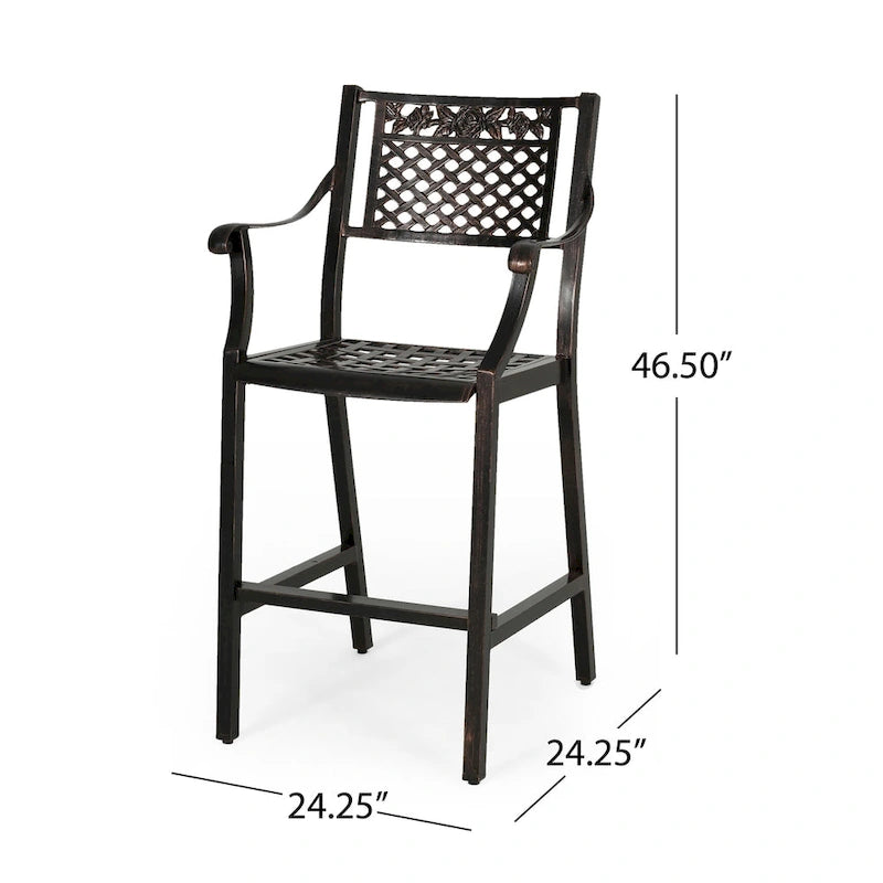 Tabouret de bar extérieur Tahoe 29 en aluminium (lot de 4) par Christopher Knight Home