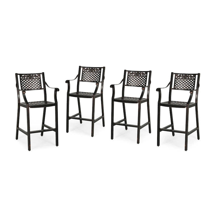 Tabouret de bar extérieur Tahoe 29 en aluminium (lot de 4) par Christopher Knight Home