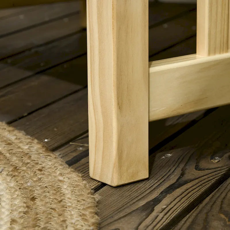 Ensemble de mobilier de jardin Outsunny 2 pièces, ensemble de chaises longues en bois, fauteuil avec repose-pieds et coussins épais