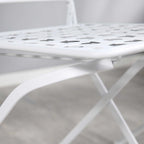 Ensemble bistro de patio Outsunny 3 pièces avec table basse et 2 chaises pliantes, plateau et dossiers de table en mosaïque avec drapeau américain