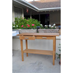 Table de service rectangulaire Atlanta avec 2 tiroirs et 1 étagère
