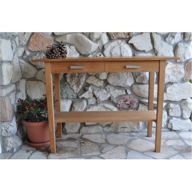 Table de service rectangulaire Atlanta avec 2 tiroirs et 1 étagère