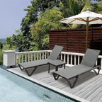 Ensemble de 3 chaises longues de patio