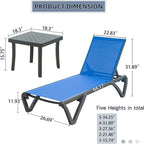 Ensemble de 3 chaises longues de patio
