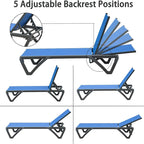 Ensemble de 3 chaises longues de patio