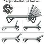 Ensemble de 3 chaises longues de patio
