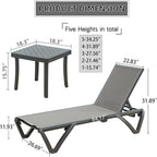 Ensemble de 3 chaises longues de patio