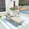 Chaise longue inclinable écologique Polytrends Altura Poly avec accoudoirs et table d'appoint (ensemble de 2 pièces)
