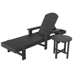 Chaise longue inclinable écologique Polytrends Altura Poly avec accoudoirs et table d'appoint (ensemble de 2 pièces)