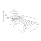 Chaise longue inclinable écologique Polytrends Altura Poly avec accoudoirs et table d'appoint (ensemble de 2 pièces)