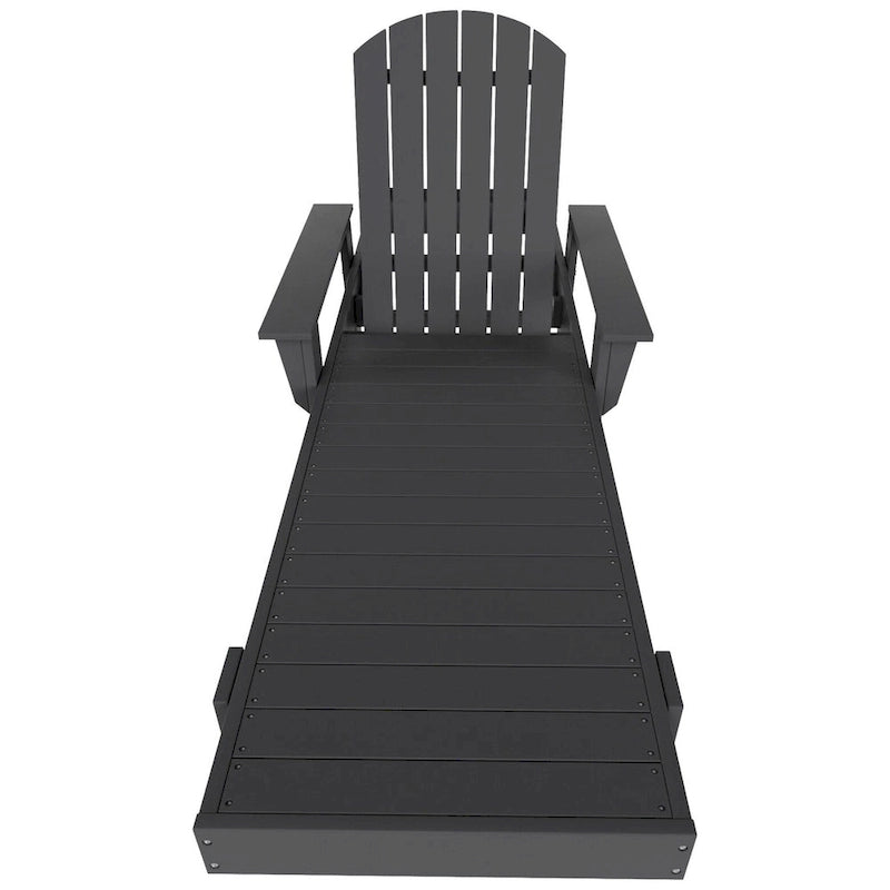 Chaise longue inclinable écologique Polytrends Altura Poly avec accoudoirs et table d'appoint (ensemble de 2 pièces)