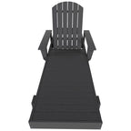Chaise longue inclinable écologique Polytrends Altura Poly avec accoudoirs et table d'appoint (ensemble de 2 pièces)