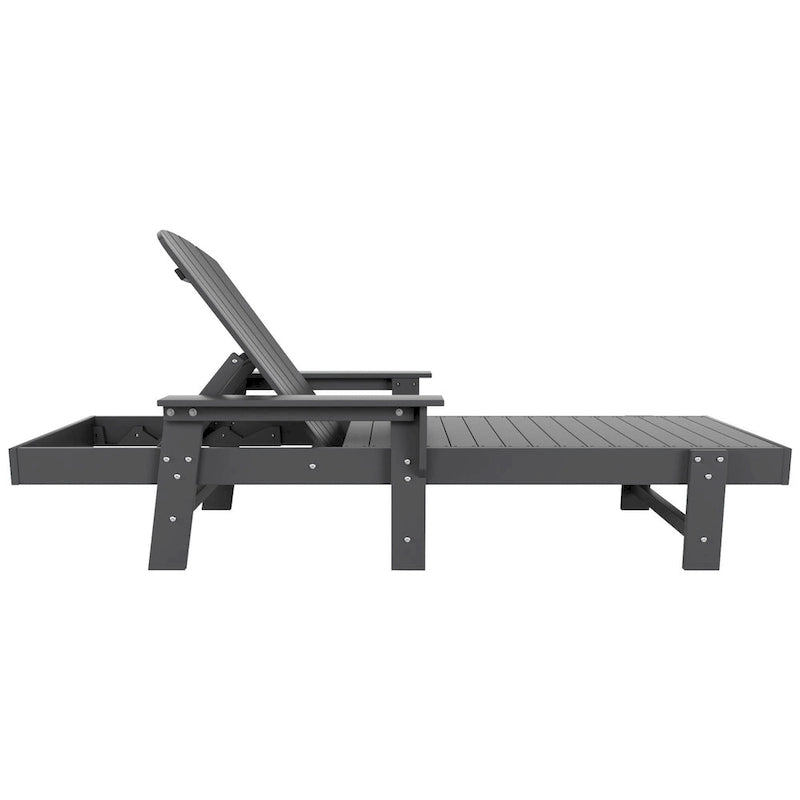 Chaise longue inclinable écologique Polytrends Altura Poly avec accoudoirs et table d'appoint (ensemble de 2 pièces)