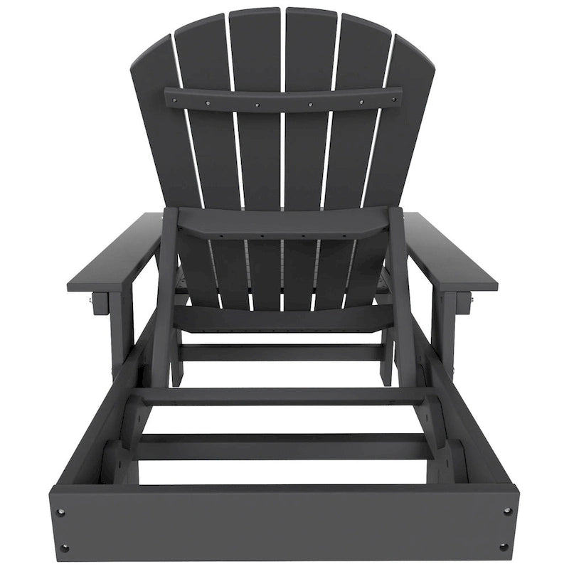 Chaise longue inclinable écologique Polytrends Altura Poly avec accoudoirs et table d'appoint (ensemble de 2 pièces)