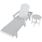 Chaise longue inclinable écologique Polytrends Altura Poly avec accoudoirs et table d'appoint (ensemble de 2 pièces)