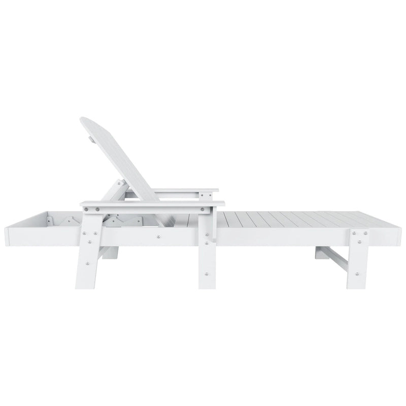 Chaise longue inclinable écologique Polytrends Altura Poly avec accoudoirs et table d'appoint (ensemble de 2 pièces)