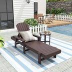 Chaise longue inclinable écologique Polytrends Altura Poly avec accoudoirs et table d'appoint (ensemble de 2 pièces)