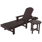 Chaise longue inclinable écologique Polytrends Altura Poly avec accoudoirs et table d'appoint (ensemble de 2 pièces)