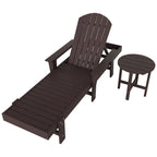 Chaise longue inclinable écologique Polytrends Altura Poly avec accoudoirs et table d'appoint (ensemble de 2 pièces)