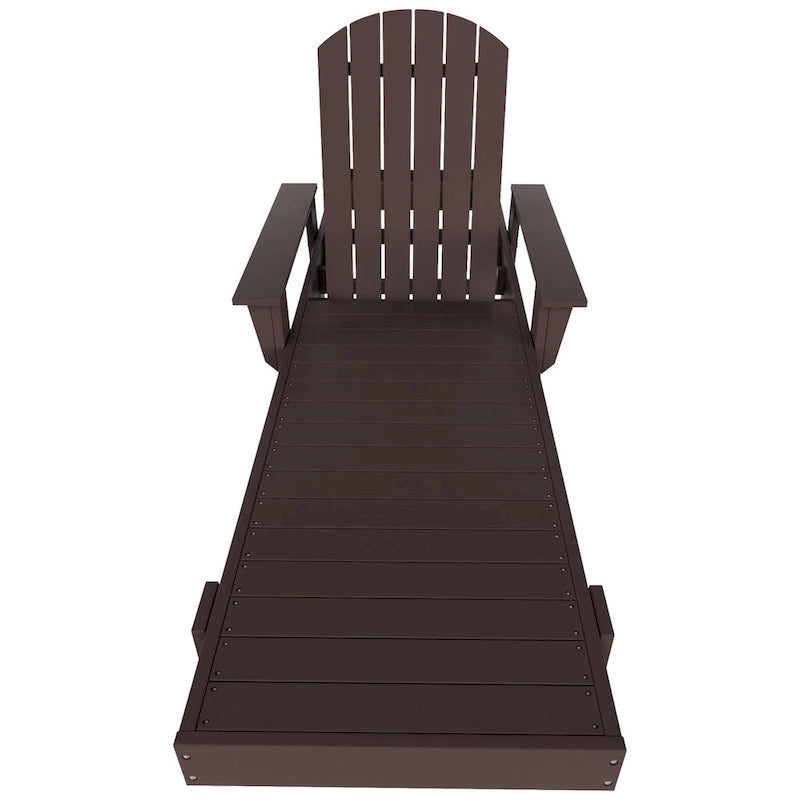 Chaise longue inclinable écologique Polytrends Altura Poly avec accoudoirs et table d'appoint (ensemble de 2 pièces)