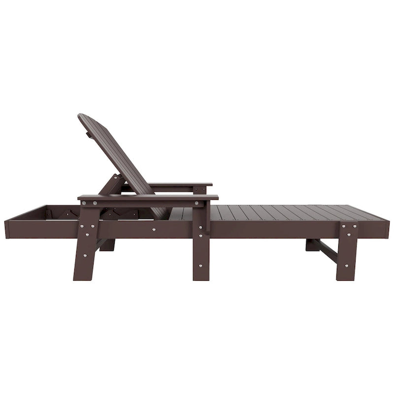 Chaise longue inclinable écologique Polytrends Altura Poly avec accoudoirs et table d'appoint (ensemble de 2 pièces)