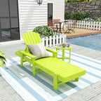 Chaise longue inclinable écologique Polytrends Altura Poly avec accoudoirs et table d'appoint (ensemble de 2 pièces)