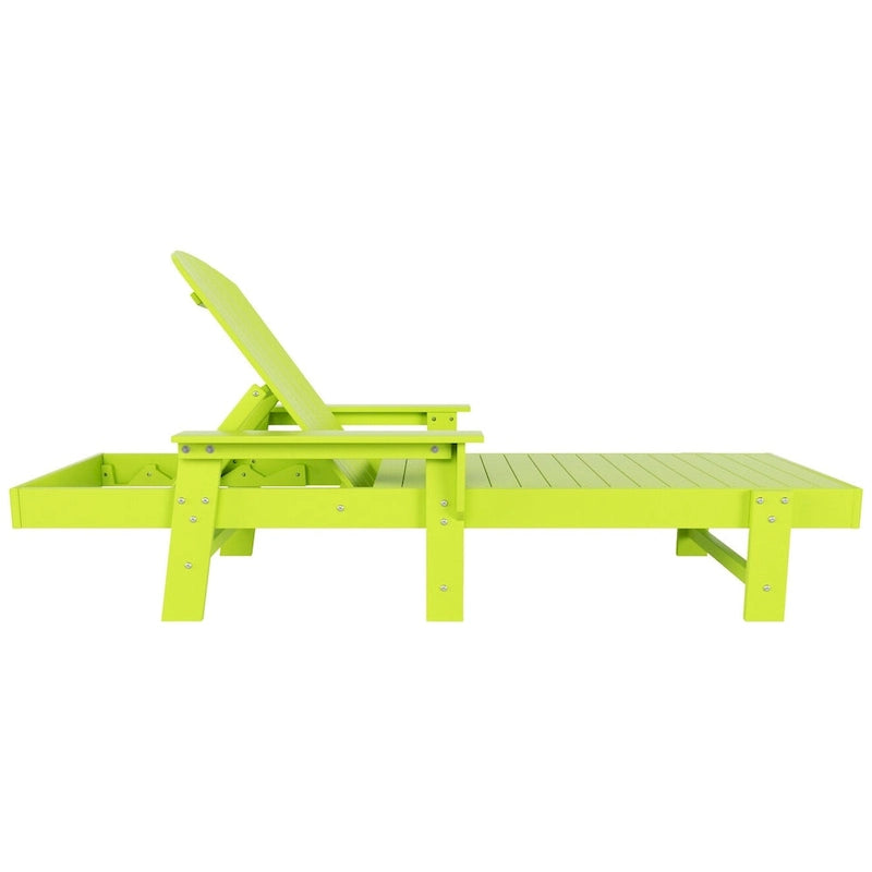 Chaise longue inclinable écologique Polytrends Altura Poly avec accoudoirs et table d'appoint (ensemble de 2 pièces)