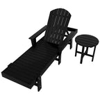 Chaise longue inclinable écologique Polytrends Altura Poly avec accoudoirs et table d'appoint (ensemble de 2 pièces)