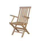 Bristol Teak Outdoor Dining Chair with Arms - Foldable (Set of 2) - N/A