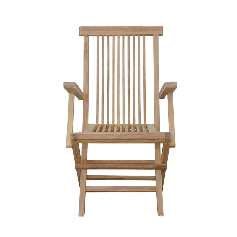Chaises de jardin Bristol en teck avec accoudoirs - Pliables (lot de 2) - Non disponible