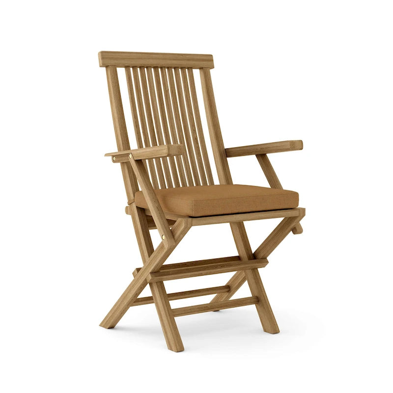 Chaises de jardin Bristol en teck avec accoudoirs - Pliables (lot de 2) - Non disponible