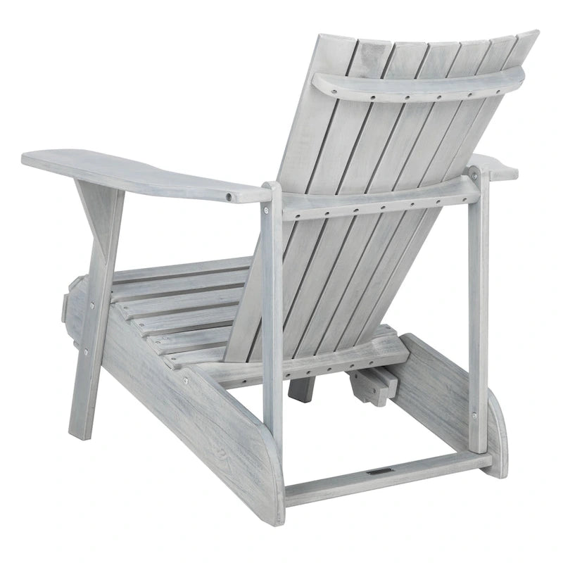 Fauteuil Adirondack d'extérieur SAFAVIEH Mangla avec repose-pieds rétractable - 52 cm (L) x 32 cm (P) x 30 cm (H)