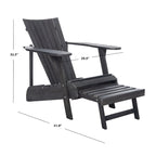 Fauteuil Adirondack d'extérieur SAFAVIEH Mangla avec repose-pieds rétractable - 52 cm (L) x 32 cm (P) x 30 cm (H)