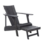 Fauteuil Adirondack d'extérieur SAFAVIEH Mangla avec repose-pieds rétractable - 52 cm (L) x 32 cm (P) x 30 cm (H)
