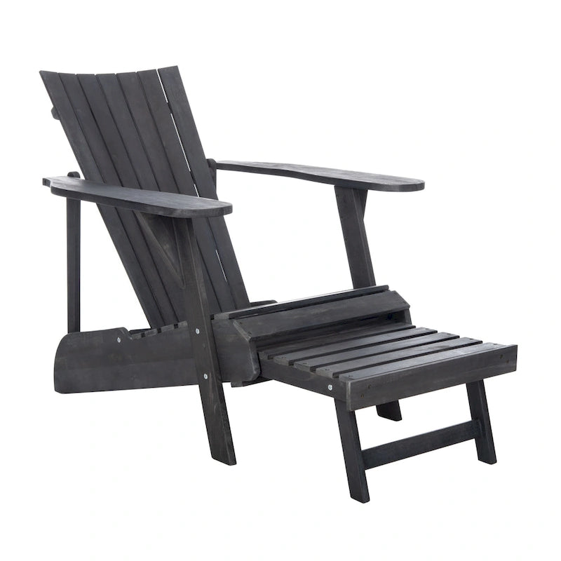 Fauteuil Adirondack d'extérieur SAFAVIEH Mangla avec repose-pieds rétractable - 52 cm (L) x 32 cm (P) x 30 cm (H)