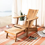 Fauteuil Adirondack d'extérieur SAFAVIEH Mangla avec repose-pieds rétractable - 52 cm (L) x 32 cm (P) x 30 cm (H)