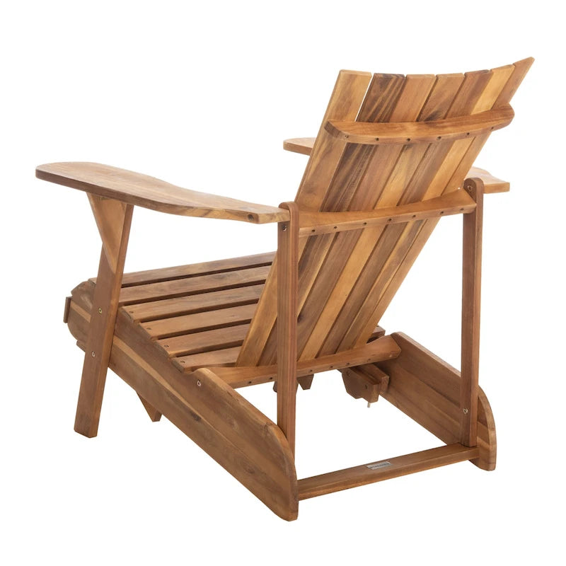 Fauteuil Adirondack d'extérieur SAFAVIEH Mangla avec repose-pieds rétractable - 52 cm (L) x 32 cm (P) x 30 cm (H)
