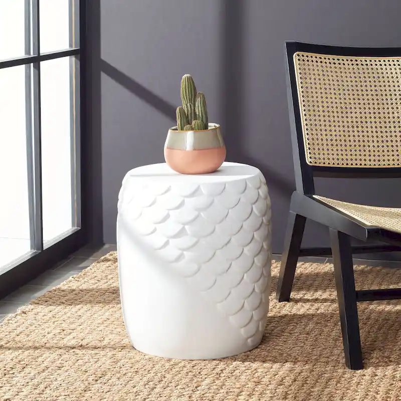 Tabouret d'extérieur SAFAVIEH Onerva en béton - 40 cm (L) x 40 cm (l) x 46 cm (H) - 41 cm (L) x 41 cm (P) x 46 cm (H)