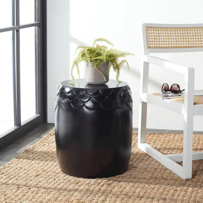 Tabouret d'extérieur SAFAVIEH Onerva en béton - 40 cm (L) x 40 cm (l) x 46 cm (H) - 41 cm (L) x 41 cm (P) x 46 cm (H)