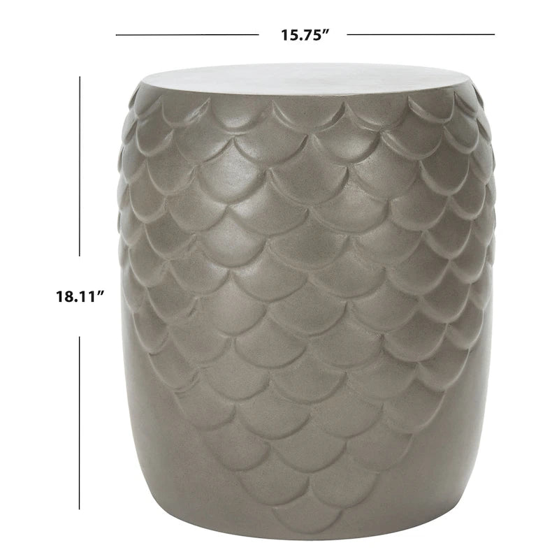 Tabouret d'extérieur SAFAVIEH Onerva en béton - 40 cm (L) x 40 cm (l) x 46 cm (H) - 41 cm (L) x 41 cm (P) x 46 cm (H)