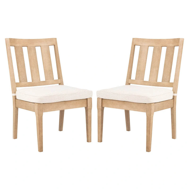 Chaises de jardin SAFAVIEH Couture Lurana en tissu et bois (lot de 2) - 57 x 64 x 99 cm - 56 x 64 x 99 cm