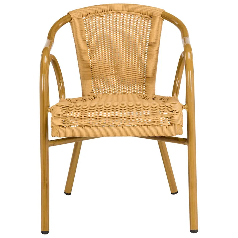 Fauteuil empilable SAFAVIEH Savana, coloris naturel/marron clair (lot de 2) - 53 cm (L) x 86 cm (P) x 61 cm (H)