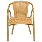 Fauteuil empilable SAFAVIEH Savana, coloris naturel/marron clair (lot de 2) - 53 cm (L) x 86 cm (P) x 61 cm (H)