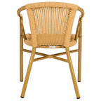 Fauteuil empilable SAFAVIEH Savana, coloris naturel/marron clair (lot de 2) - 53 cm (L) x 86 cm (P) x 61 cm (H)