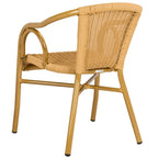 Fauteuil empilable SAFAVIEH Savana, coloris naturel/marron clair (lot de 2) - 53 cm (L) x 86 cm (P) x 61 cm (H)