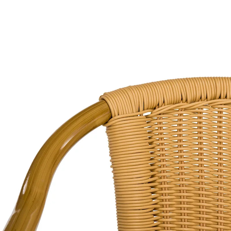 Fauteuil empilable SAFAVIEH Savana, coloris naturel/marron clair (lot de 2) - 53 cm (L) x 86 cm (P) x 61 cm (H)